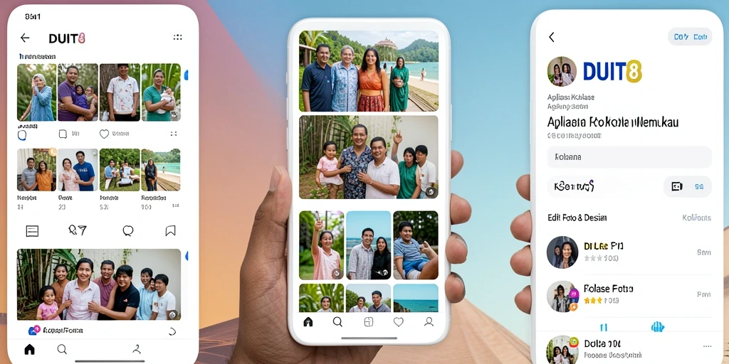Antarmuka DUIT8 yang menarik untuk membuat kolase foto.