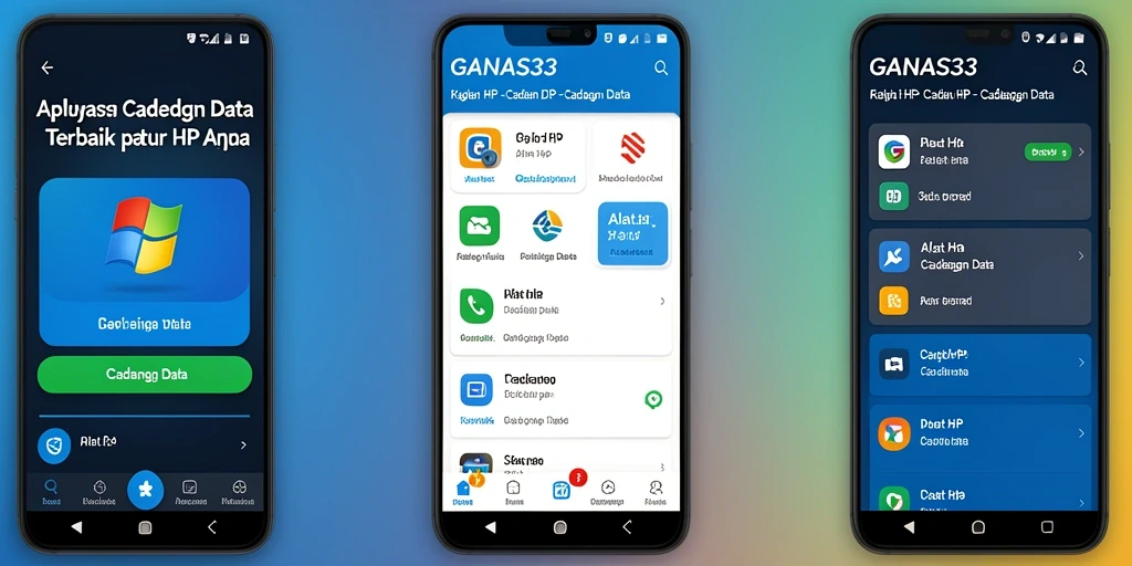 Tampilan antarmuka pengguna aplikasi Cadangan Data GANAS33.