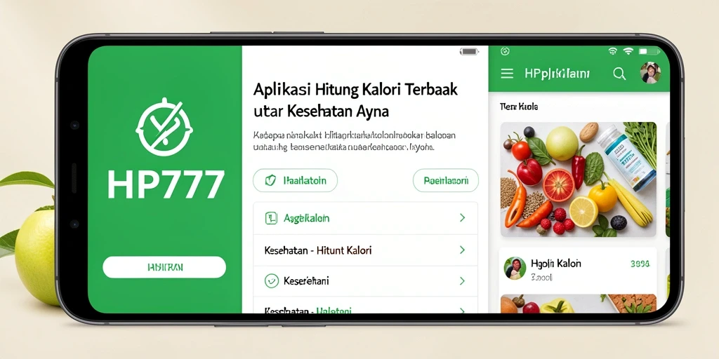 Tampilan antarmuka HP777 dengan fitur Hitung Kalori yang praktis.