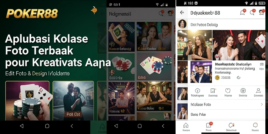 Antarmuka POKER88 yang sederhana dan berfungsi untuk kolase foto.