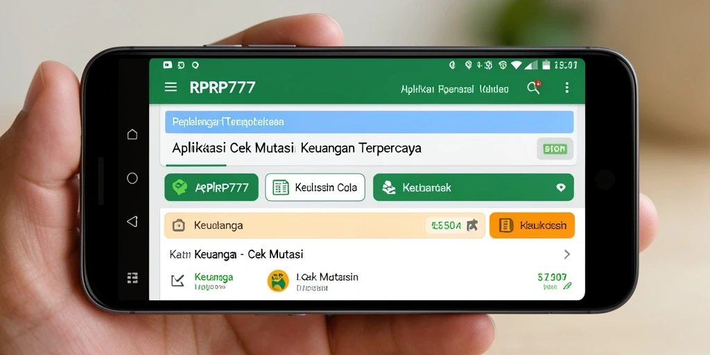 Tampilan antarmuka aplikasi RPRP777 untuk cek mutasi transaksi.