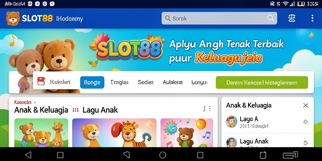 Antarmuka SLOT88 menampilkan koleksi lagu anak yang ceria.