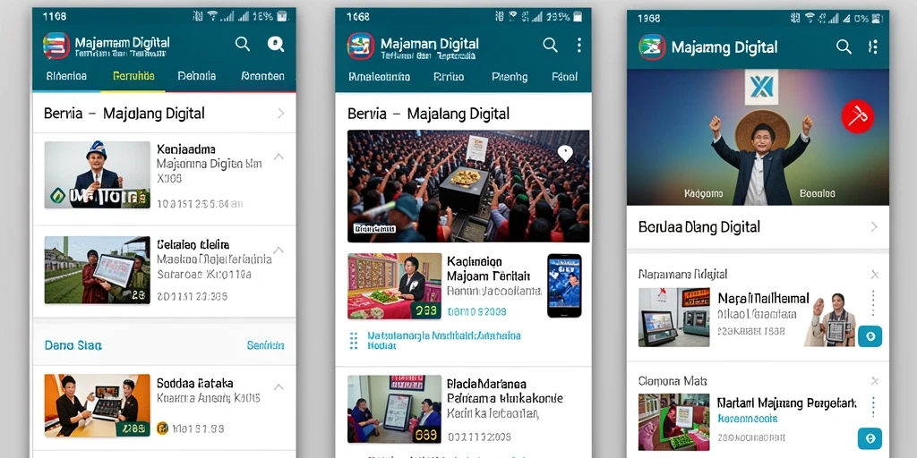 Screenshot antarmuka utama X168 menampilkan fungsi Majalah Digital dengan jelas.